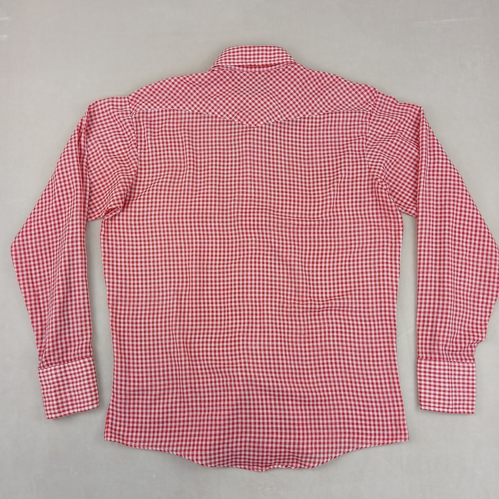 VTG Montgomery Ward 15-15.5 Medium Mens Shirt Western Dagger Collar 70s 21x26 - Picture 12 of 14